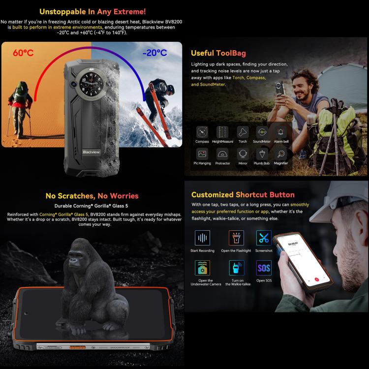 Blackview BV8200 Rugged Phone, 12GB+256GB, 6.5 inch + 1.3 inch Android 14 MediaTekHelio G100 MT8781, Network: 4G, NFC Blackview BV8200 Rugged Phone, 12GB+256GB, 6.5 inch + 1.3 inch Android 14 MediaTekHelio G100 MT8781, Network: 4G, NFC